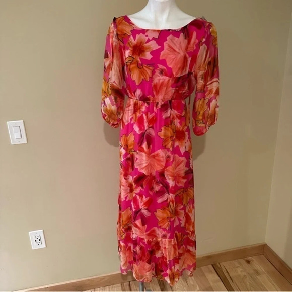 Lara G.Silk Blend midi dress - Picture 2 of 12